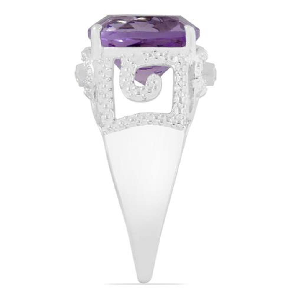 BUY NATURAL PINK AMETHYST GEMSTONE BIG STONE RING IN 925 SILVER