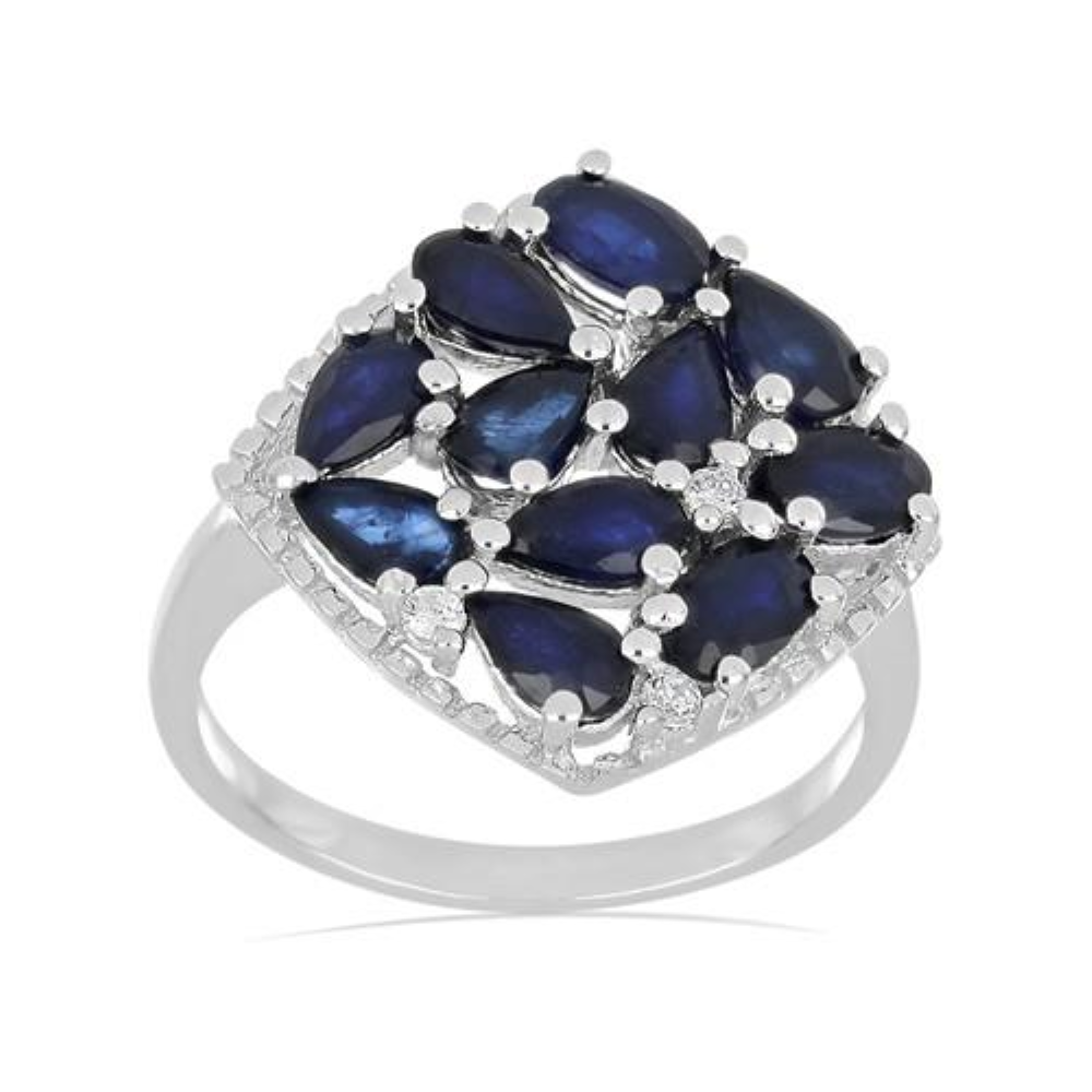 BUY STERLING SILVER NATURAL GLASS FILLED RUBY GEMSTONE RING