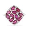 BUY STERLING SILVER NATURAL GLASS FILLED RUBY GEMSTONE RING