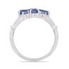 BUY NATURAL BLUE KYANITE GEMSTONE FLOWER RING IN 925 SILVER