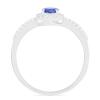 BUY GENUINE STERLING SILVER NATURAL TANZANITE GEMSTONE HALO RING