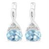 BUY NATURAL SKY BLUE TOPAZ GEMSTONE CLASSIC EARRINGS IN 925 STERLING SILVER