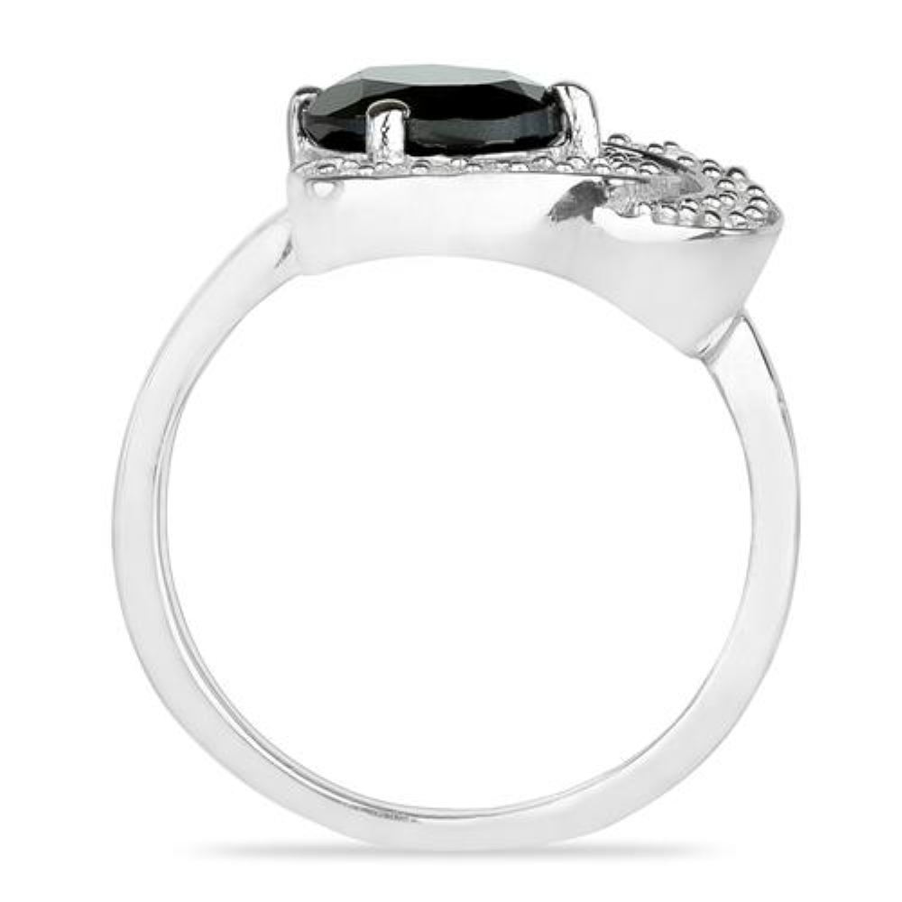 BUY 925 SILVER NATURAL BLACK ONYX GEMSTONE CLASSIC RING