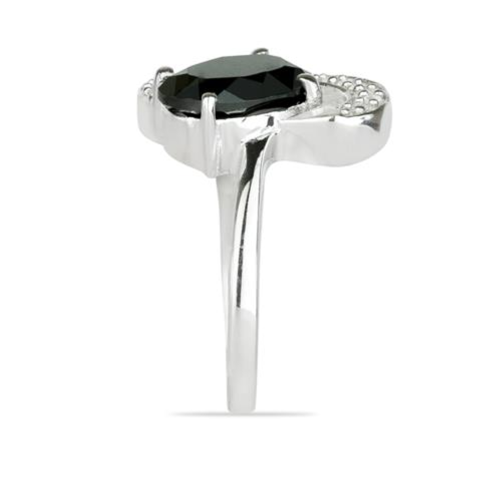 BUY 925 SILVER NATURAL BLACK ONYX GEMSTONE CLASSIC RING