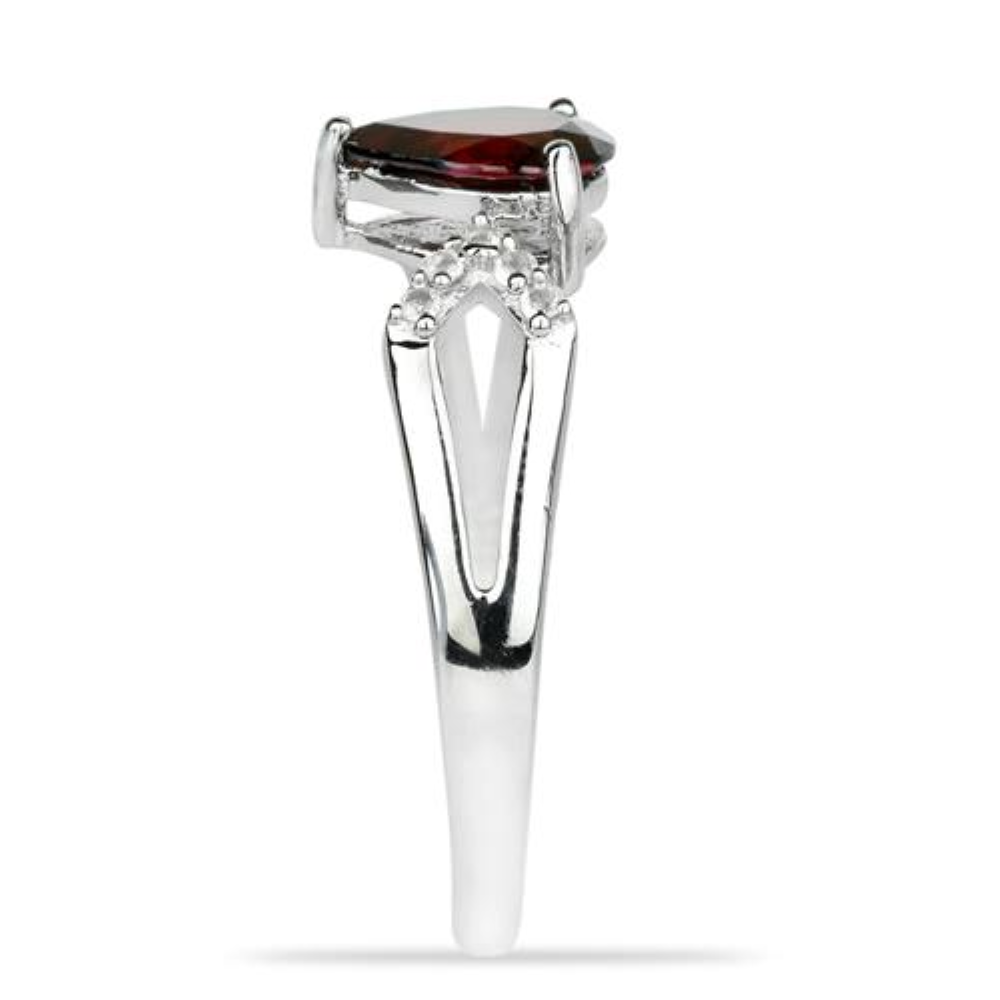 BUY NATURAL GARNET GEMSTONE CLASSIC RING IN 925 SILVER