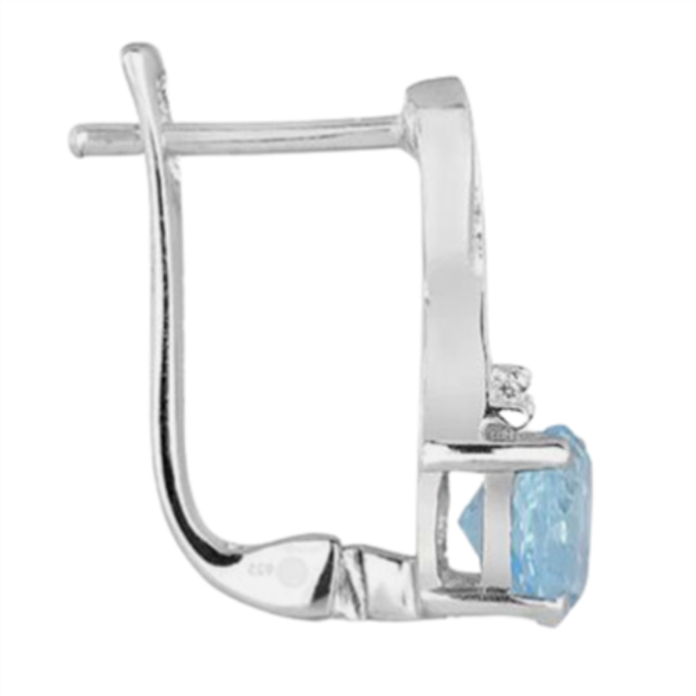 BUY NATURAL SKY BUE TOPAZ GEMSTONE CLASSIC EARRINGS IN 925 SILVER