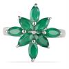 BUY REAL GREEN ONYX GEMSTONE CLUSTER RING IN 925 SILVER