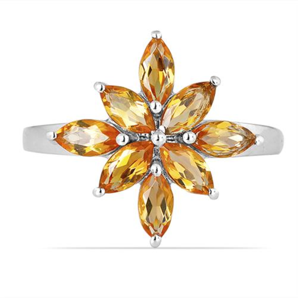 BUY REAL GREEN ONYX GEMSTONE CLUSTER RING IN 925 SILVER