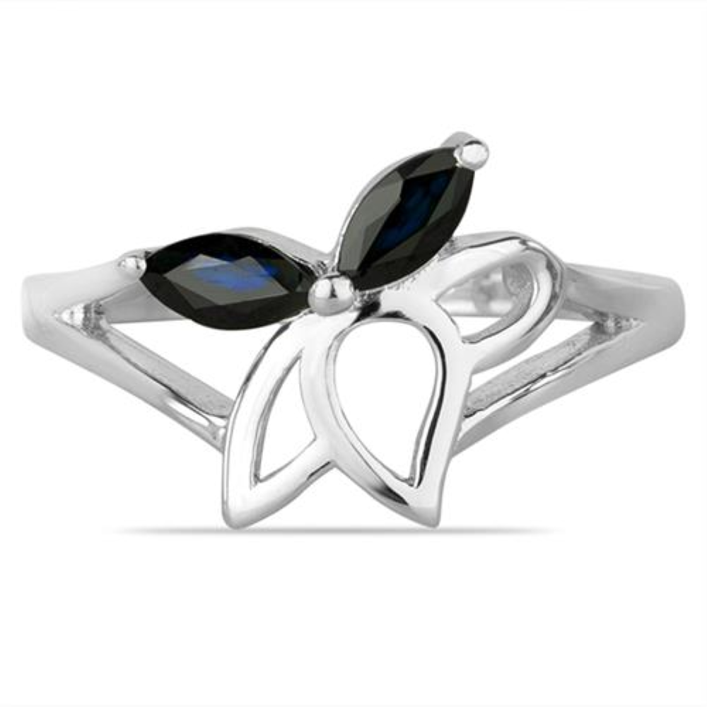 925 SILVER REAL BLUE SAPPHIRE GEMSTONE STYLISH RING
