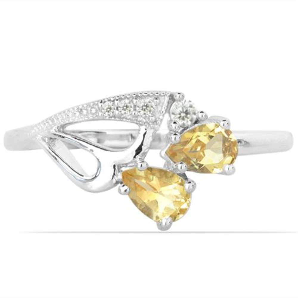 BUY STERLING SILVER NATURAL CITRINE GEMSTONE RING 
