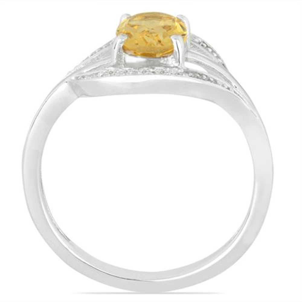 BUY NATURAL CITRINE GEMSTONE CLASSIC RING IN 925 SILVER