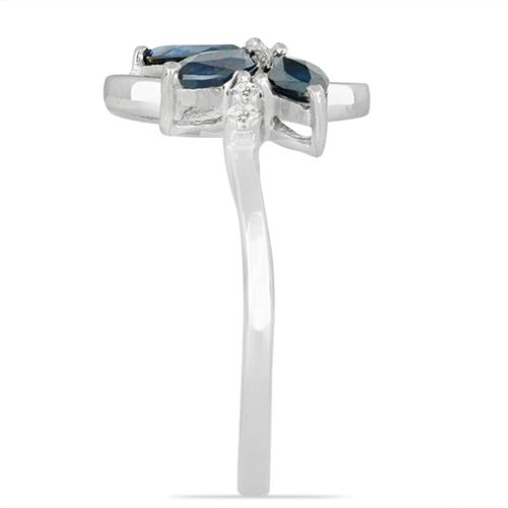 BUY NATURAL BLUE SAPPHIRE GEMSTONE RING IN 925 SILVER