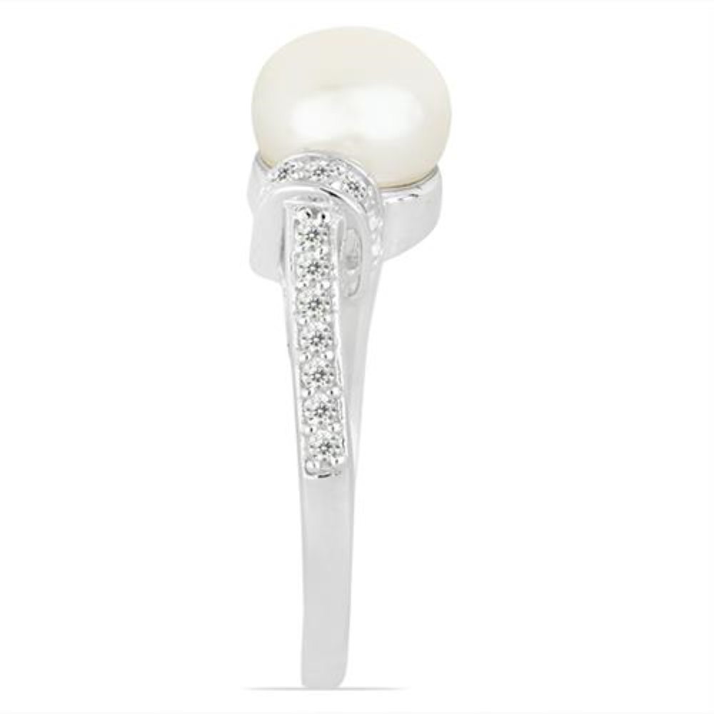 BUY NATURAL WHITE FRESHWATER PEARL GEMSTONE RING IN 925 SILVER