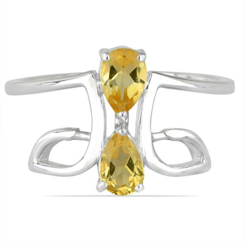 BUY NATURAL CITRINE GEMSTONE STYLISH RING IN 925 SILVER