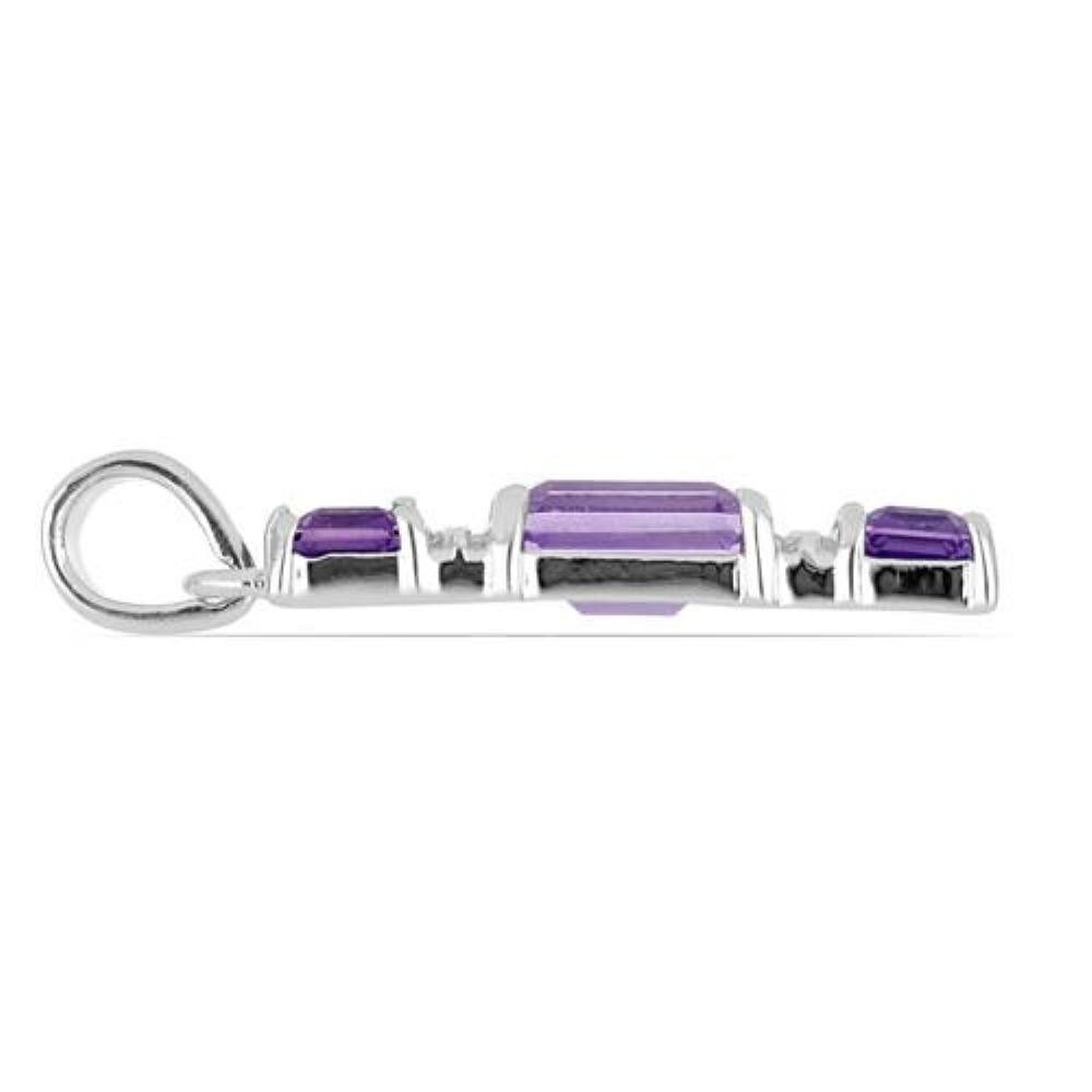 BUY STERLING SILVER BRAZILIAN AMETHYST GEMSTONE PENDANT