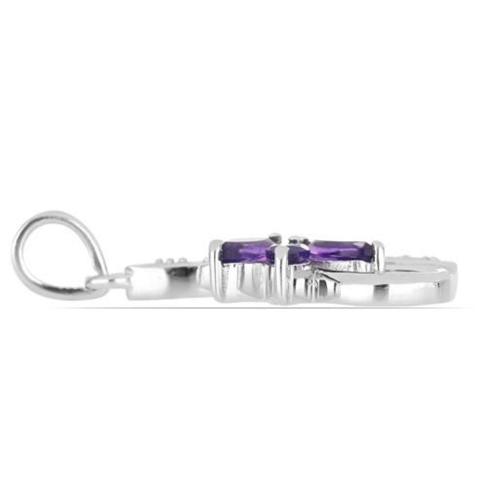 BUY STERLING SILVER REAL AFRICAN AMETHYST GEMSTONE PENDANT