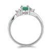 BUY 925 STERLING SILVER NATURAL EMERALD WITH WHITE ZIRCON GEMSTONE CLASSIC RING