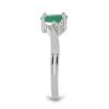 BUY 925 STERLING SILVER NATURAL EMERALD WITH WHITE ZIRCON GEMSTONE CLASSIC RING