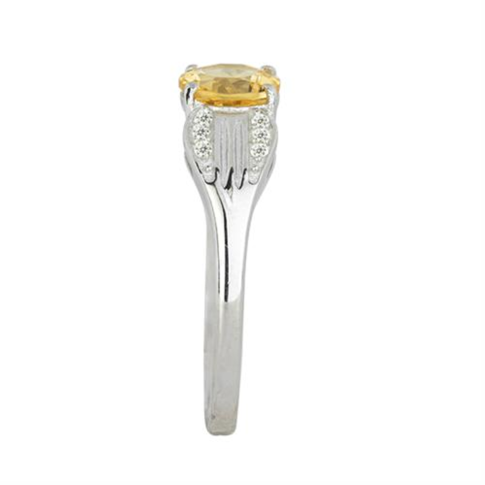 BUY REAL CITRINE GEMSTONE CLASSIC RING IN 925 SILVER
