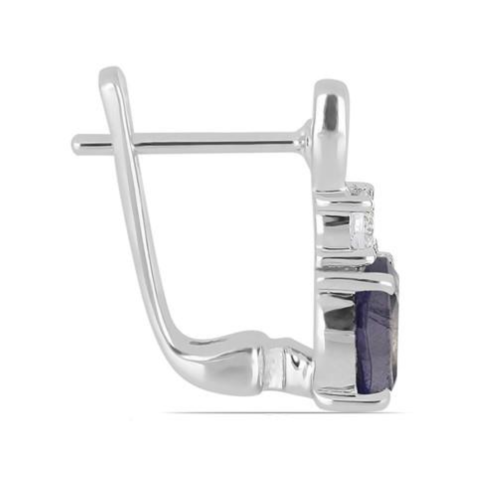 BUY 925 SILVER REAL IOLITE GEMSTONE CLASSIC EARRINGS