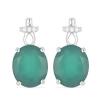 BUY 925 SILVER SYNTHETIC ALEXANDRITE GEMSTONE BIG STONE  EARRINGS