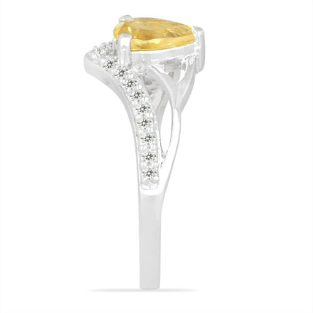 STERLING SILVER NATURAL CITRINE GEMSTONE CLASSIC RING