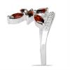 BUY 925 STERLING SILVER NATURAL GARNET GEMSTONE FLOWER  RING