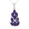 BUY STERLING SILVER NATURAL MULTI TOURMULINE STONE LEAF PENDANT