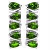 BUY NATURAL CHROME DIOPSITE MULTI GEMSTONE EARRINGS IN 925 SILVER