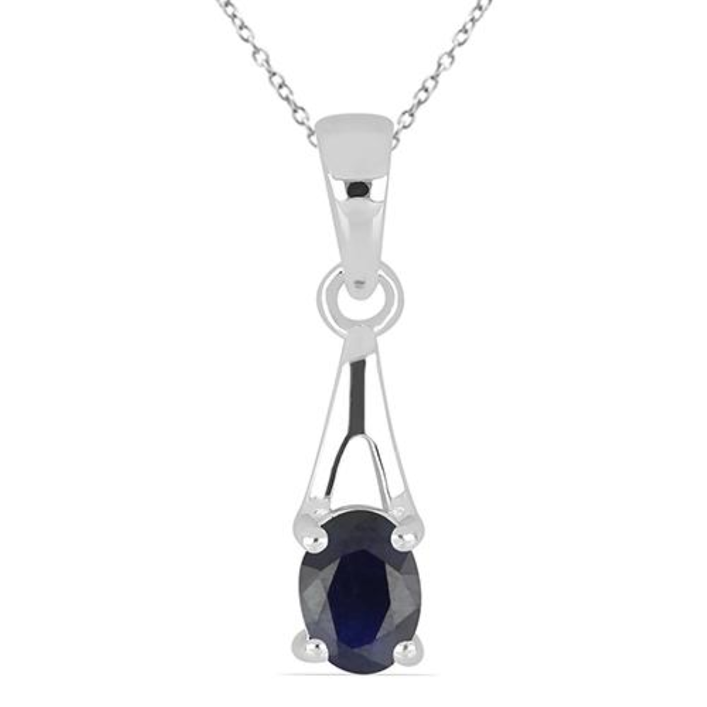 BUY STERLING SILVER NATURAL CHROME DIOPSIDE SINGLE STONE PENDANT