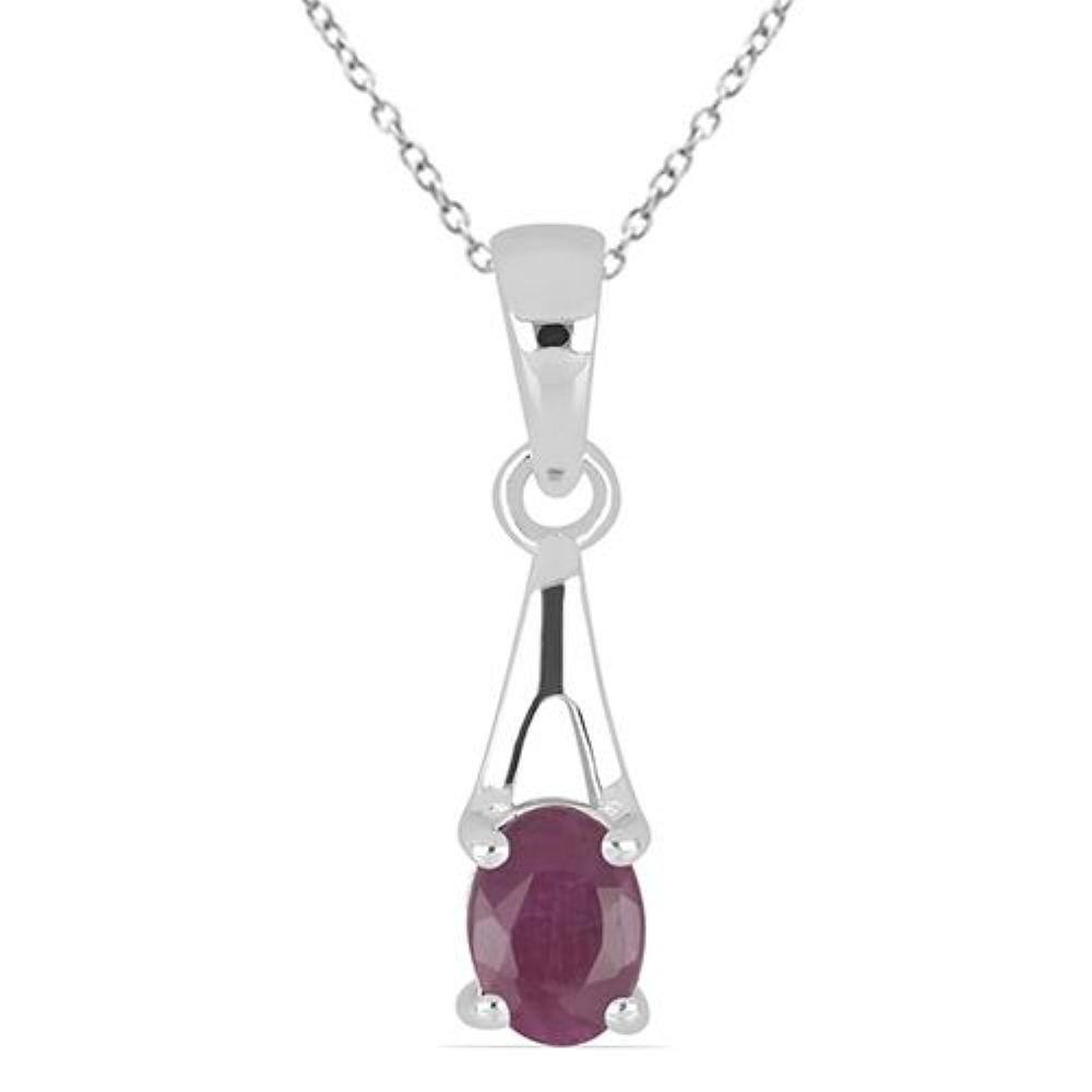 BUY STERLING SILVER NATURAL CHROME DIOPSIDE SINGLE STONE PENDANT