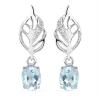 AFRICAN AMETHYST GEMSTONE LEAF EARRINGS IN 925 STERLING SILVER - MANUFACTURERS IN THE USA