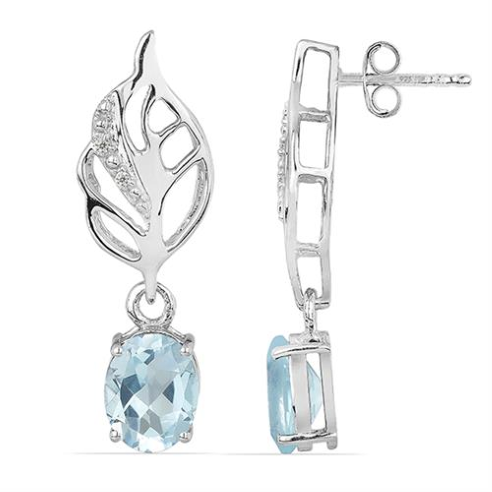BUY AFRICAN AMETHYST GEMSTONE LEAF EARRINGS IN 925 SILVER
