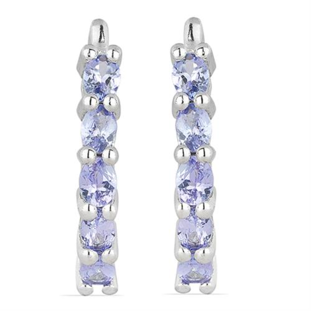 BUY NATURAL CHROME DIOPSITE GEMSTONE EARRINGS IN STERLING SILVER