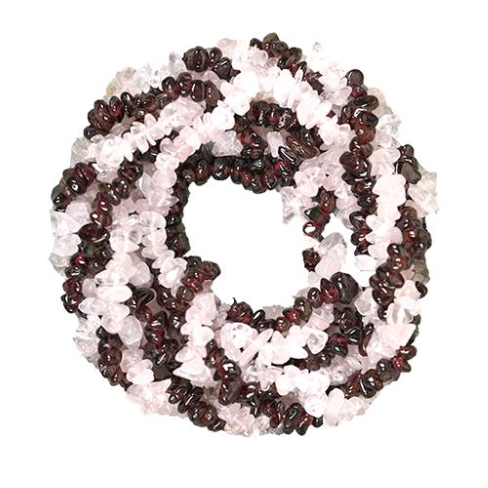 BUY STERLING SILVER NATURAL GARNET AND ROSE QUARTZ GEMSTONE NUGGETS  NECKLACE