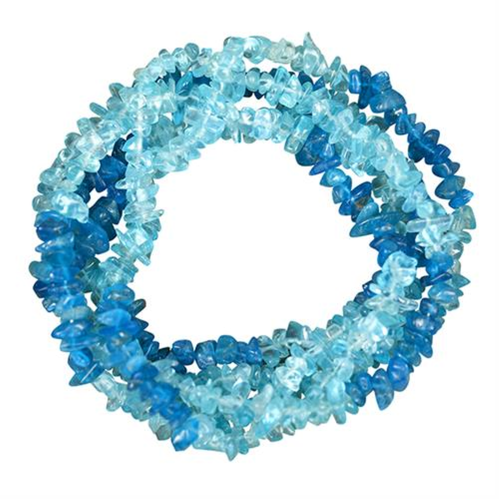 BUY 925 SILVER NATURAL NEON AND SKY APATITE GEMSTONE NUGGETS NECKLACE