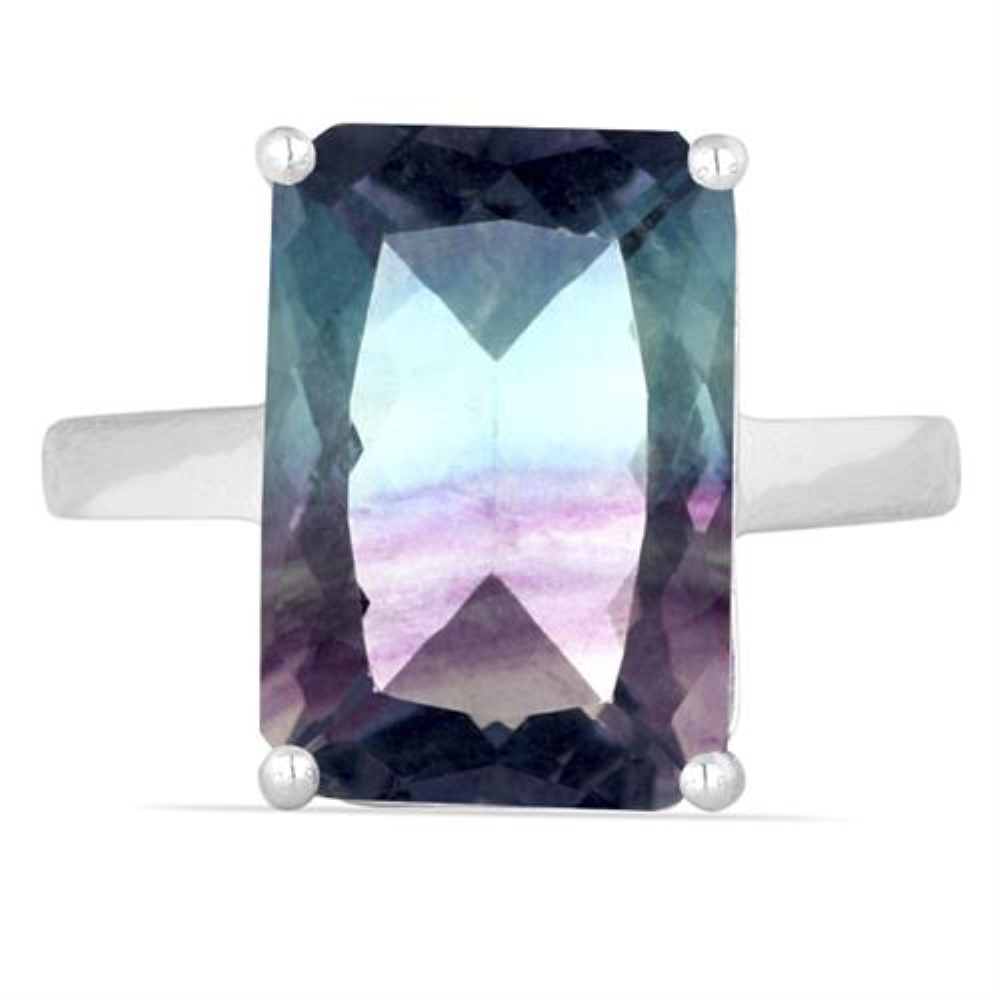 BUY 925 SILVER NATURAL FLUORITE GEMSTONE BIG STONE RING