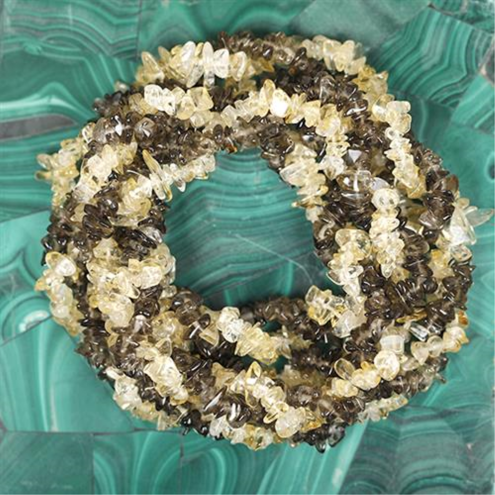 BUY STERLING SILVER NATURAL CITRINE AND SMOKY GEMSTONE NUGGETS  NECKLACE
