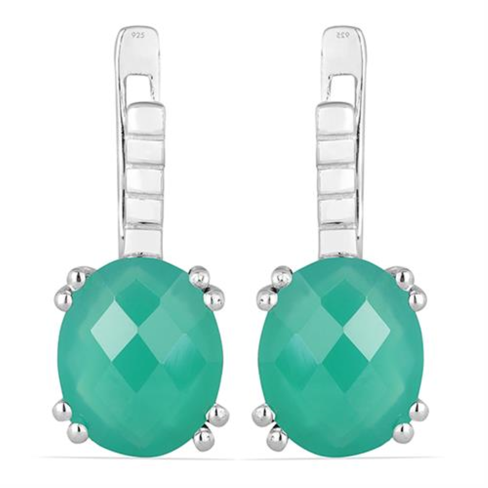 BUY STERLING SILVER NATURAL SMOKY GEMSTONE EARRINGS