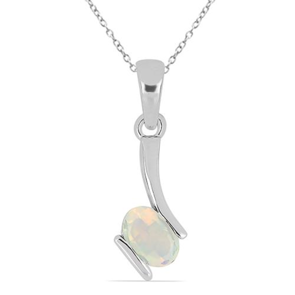 BUY REAL SWISS BLUE TOPAZ  SINGLE STONE PENDANT IN STERLING SILVER