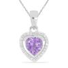BUY REAL GREEN ONYX GEMSTONE HALO HEART PENDANT IN 925 SILVER
