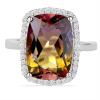 BUY STERLING SIVER SYNTHETIC AMETRINE GEMSTONE BIG STONE RING