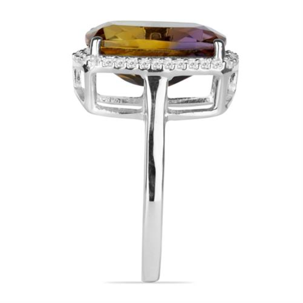 BUY STERLING SIVER SYNTHETIC AMETRINE GEMSTONE BIG STONE RING