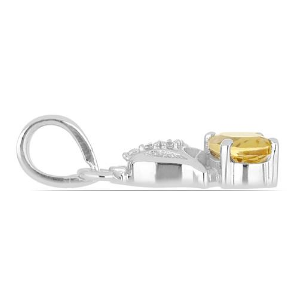 BUY REAL CITRINE GEMSTONE CLASSIC PENDANT IN STERLING SILVER