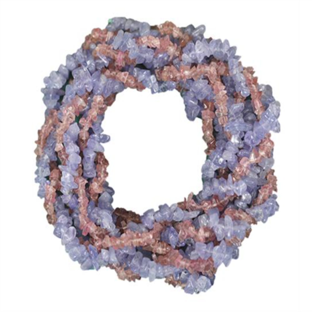 BUY REAL PINK TOURMALINE AND TANZANITE  GEMSTONE NUGGETS NECKLACE IN STERLING SILVER
