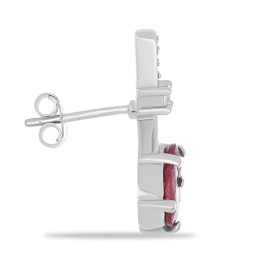 BUY STYLISH GARNET GEMSTONE EARRINGS IN STERLING SILVER