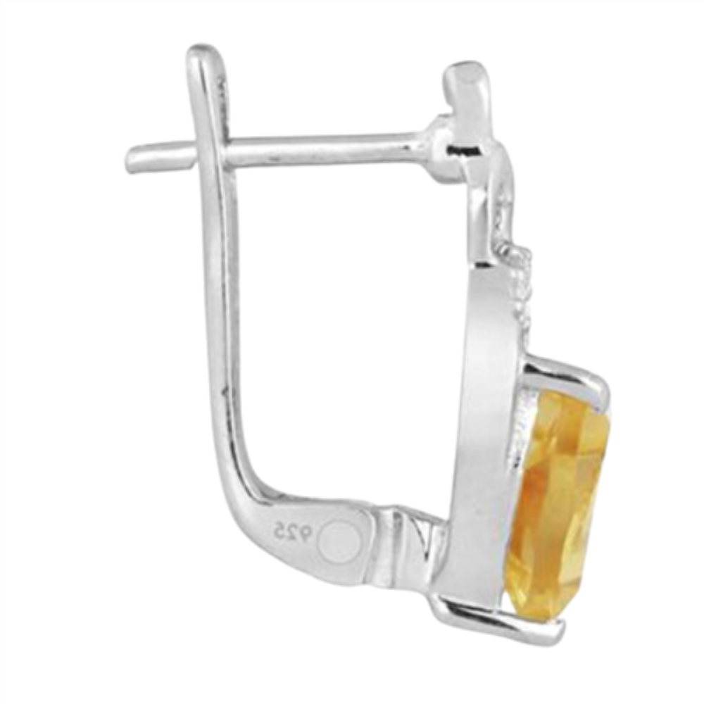 BUY REAL CITRINE GEMSTONE EARRINGS IN 925 SILVER