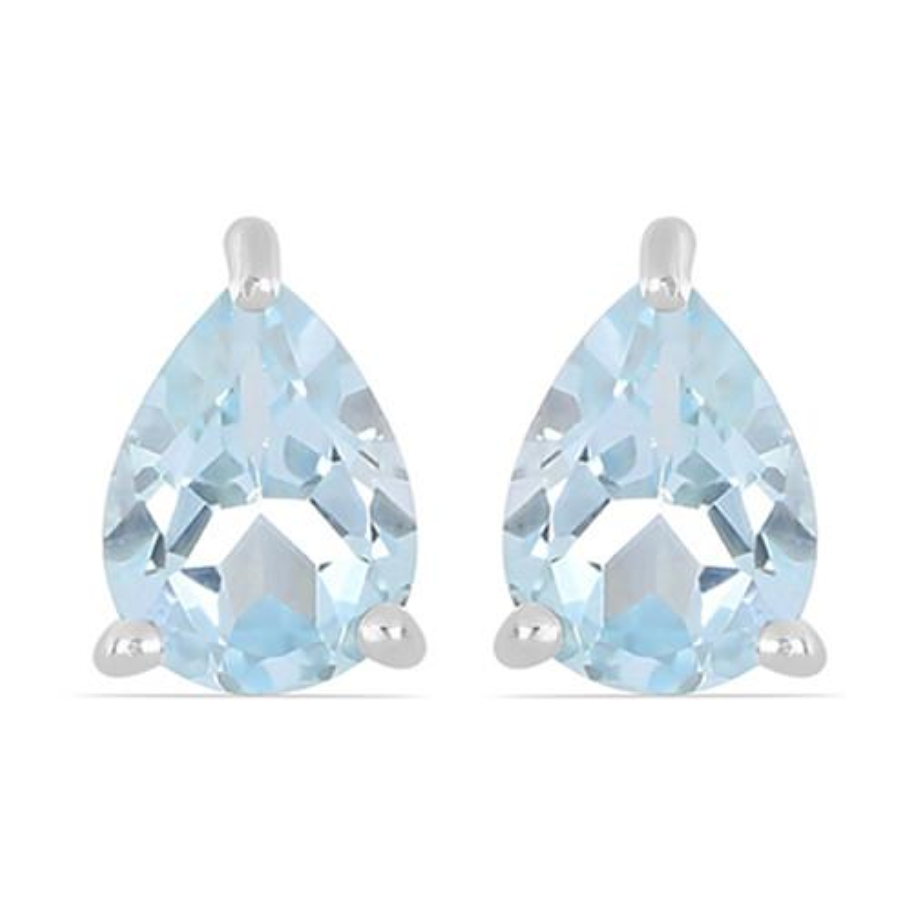 NATURAL BLUE SAPPHIRE GEMSTONE EARRINGS IN 925 STERLING SILVER