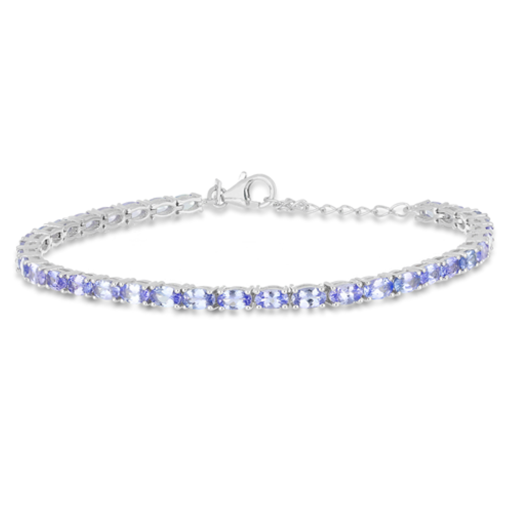 AUSTRALIAN BLUE SAPPHIRE GEMSTONE BRACELET IN STERLING SILVER