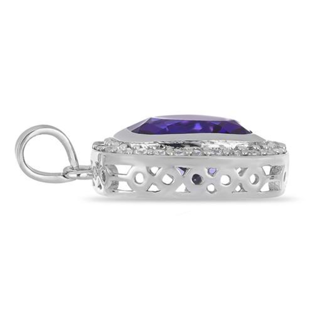 STERLING SILVER  SYNTHETIC ALEXANDERITE BIG GEMSTONE PENDANT